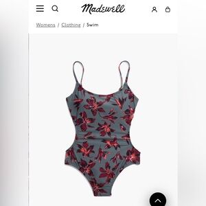 Madewell Tie-Back One-Piece Swimsuit in Winter Orchid size 4